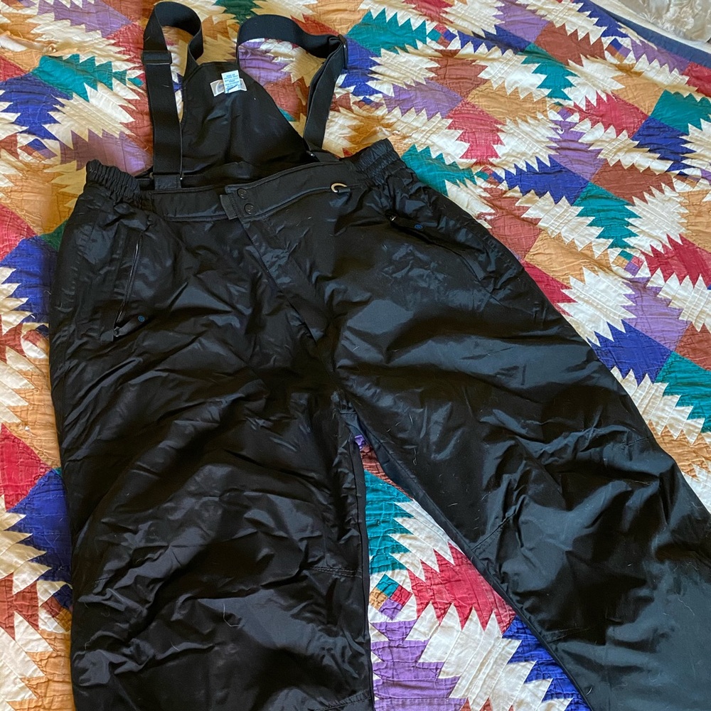 XXL Black Snow Pants with suspenders